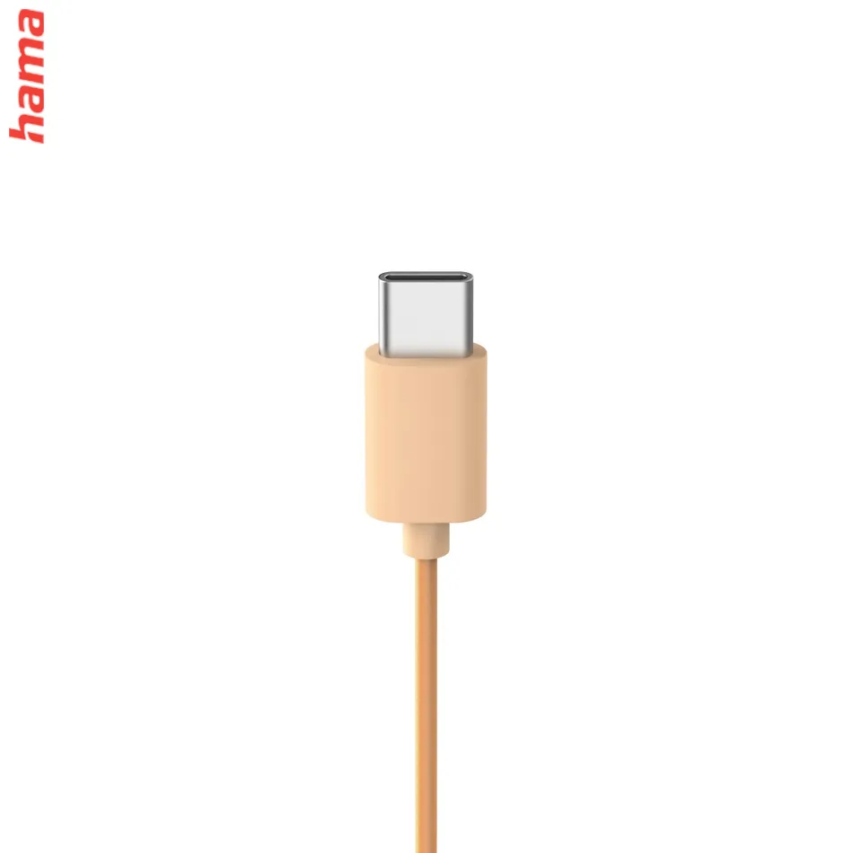 Hama USB-C slúchadlá s mikrofónom Fun C, uzavreté, oranžové