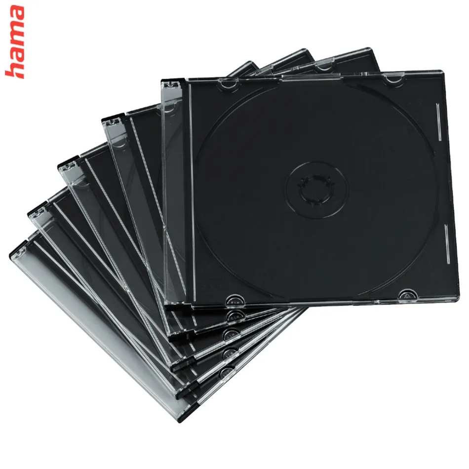 Hama CD Slim Box, obal na 1 cd/dvd, priehľadný/čierny, balenie 20 ks (cena za balenie)
