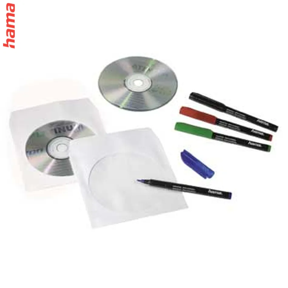 Hama papierové obaly na CD/DVD, biele, krabička na zavesenie, balenie 50 ks (cena za balenie)