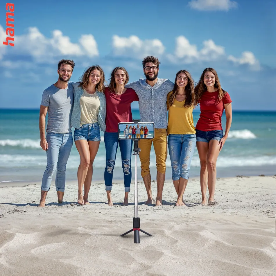 Hama Fancy Stand 70 II, selfie tyčka a statív pre telefón, Bluetooth diaľková spúšť