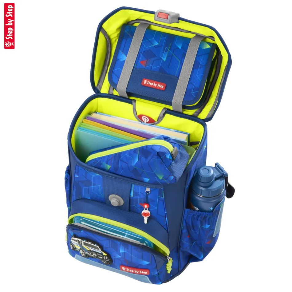 Školská aktovka Step by Step CLOUD, Police Truck Charly - 5-dielny set, AGR certifikát