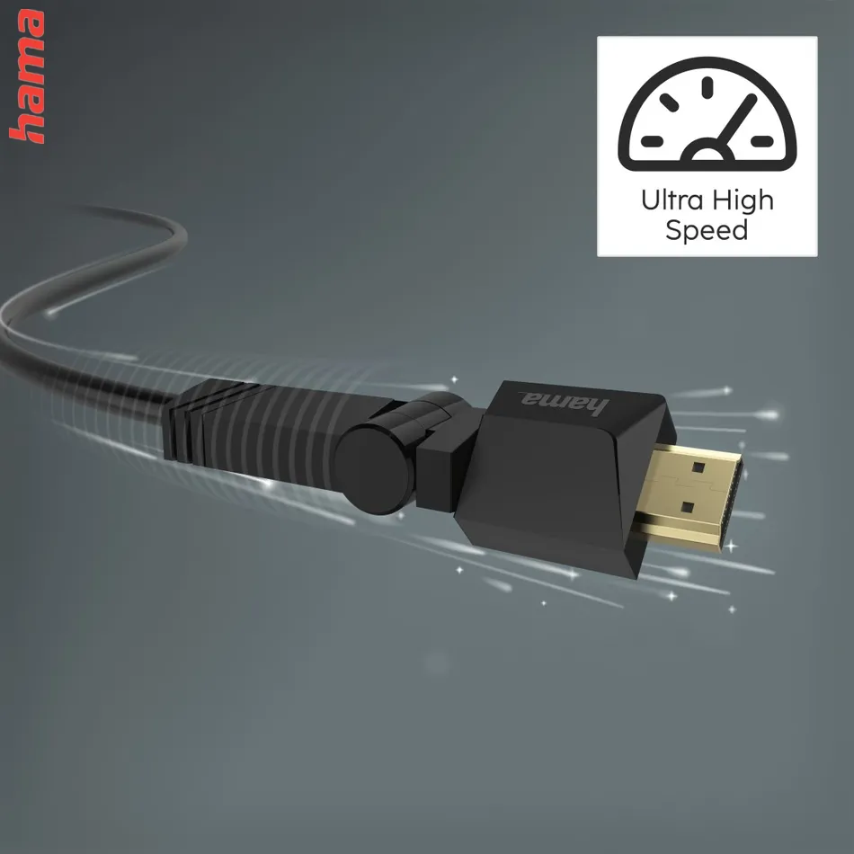 Hama HDMI kabel High Speed 4K 1,5 m, otočné vidlice (2 osi)