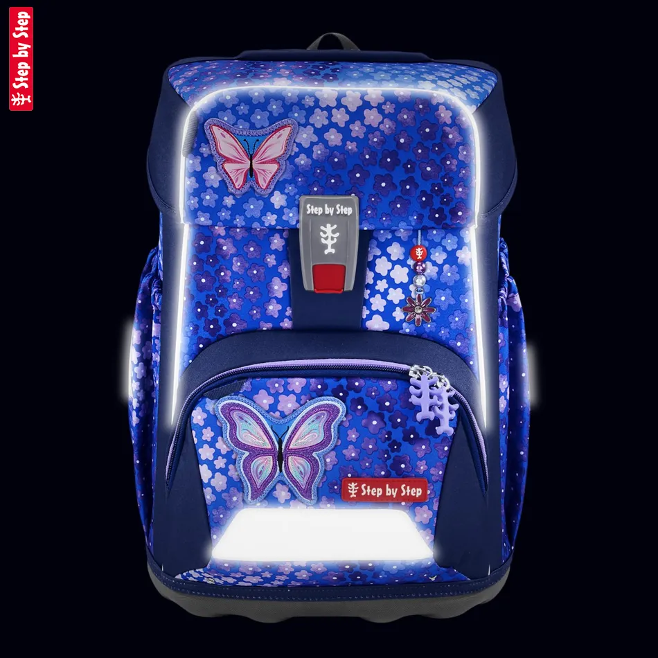 Školská aktovka-taška Step by Step GIANT, Butterfly Maja - 5-dielny set, AGR certifikát