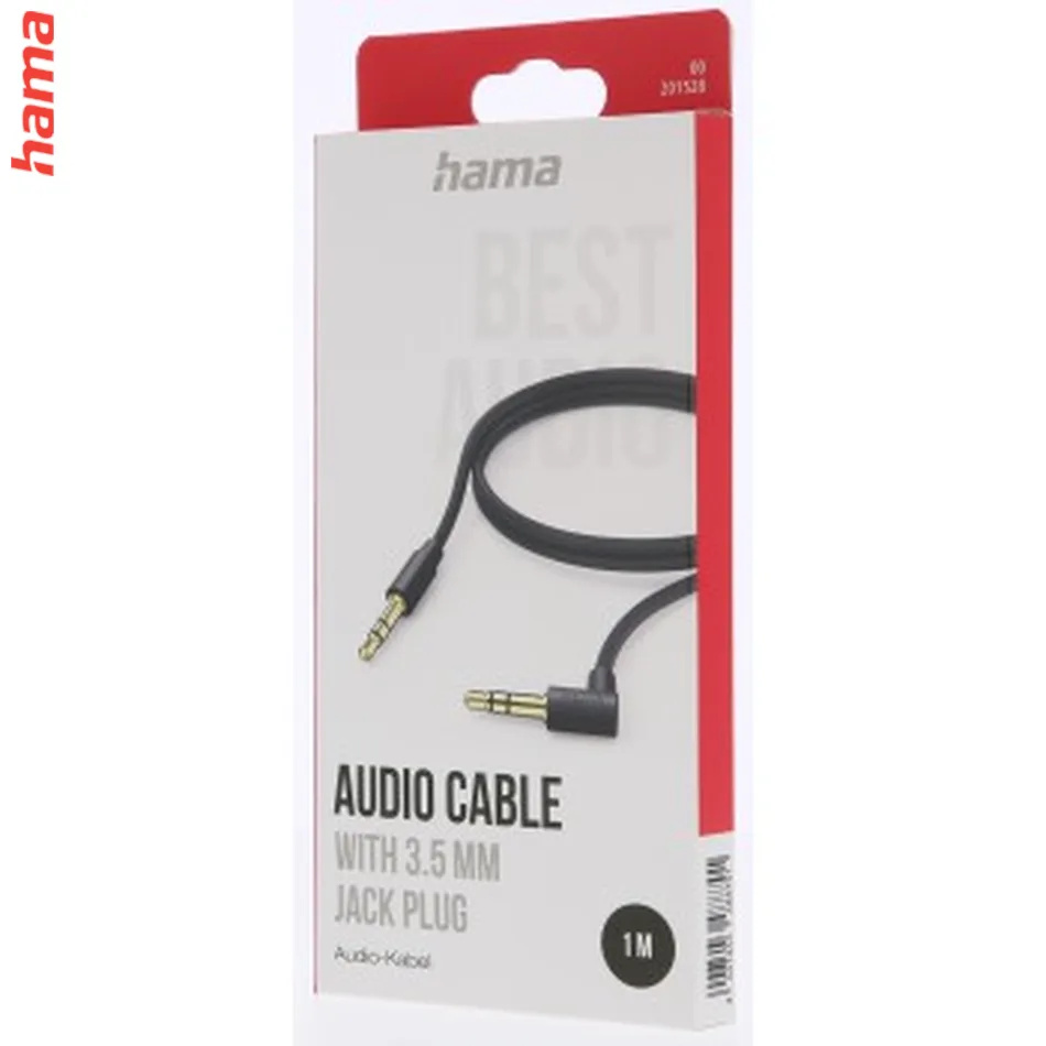 Hama audio kabel jack 3,5 mm, 1 m, kolmý konektor