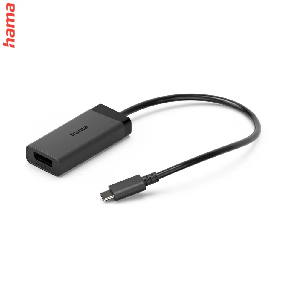 Hama Redukcia 2v1 USB-C na HDMI a DisplayPort, UHD 4K@60 Hz, Čierna