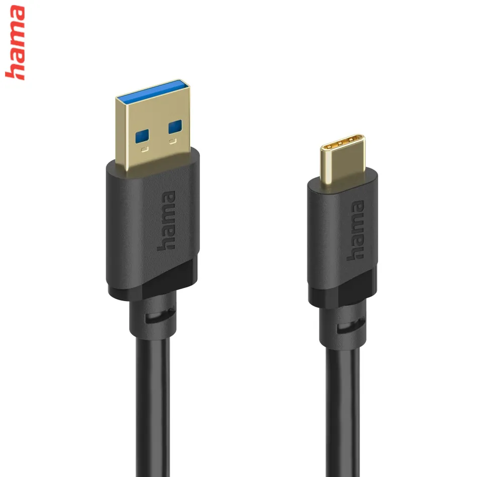Hama USB A-C kábel 3 m, USB 3.2 Gen1 5 Gb/s, čierny