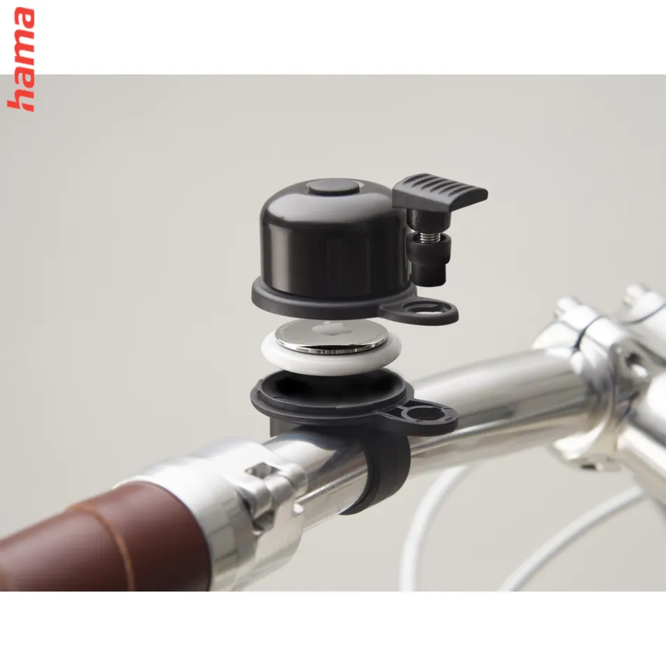 Hama AirBell, zvonček na bicykel s držiakom na AirTag, Ø 2,2 cm, 85 dB
