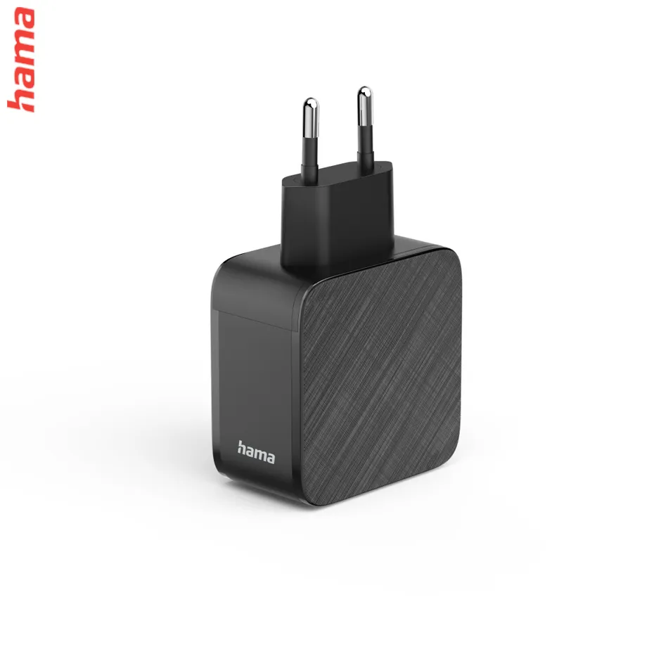 Hama rýchla USB nabíjačka 2x USB-C, USB-A, PD/QC 65 W, čierna