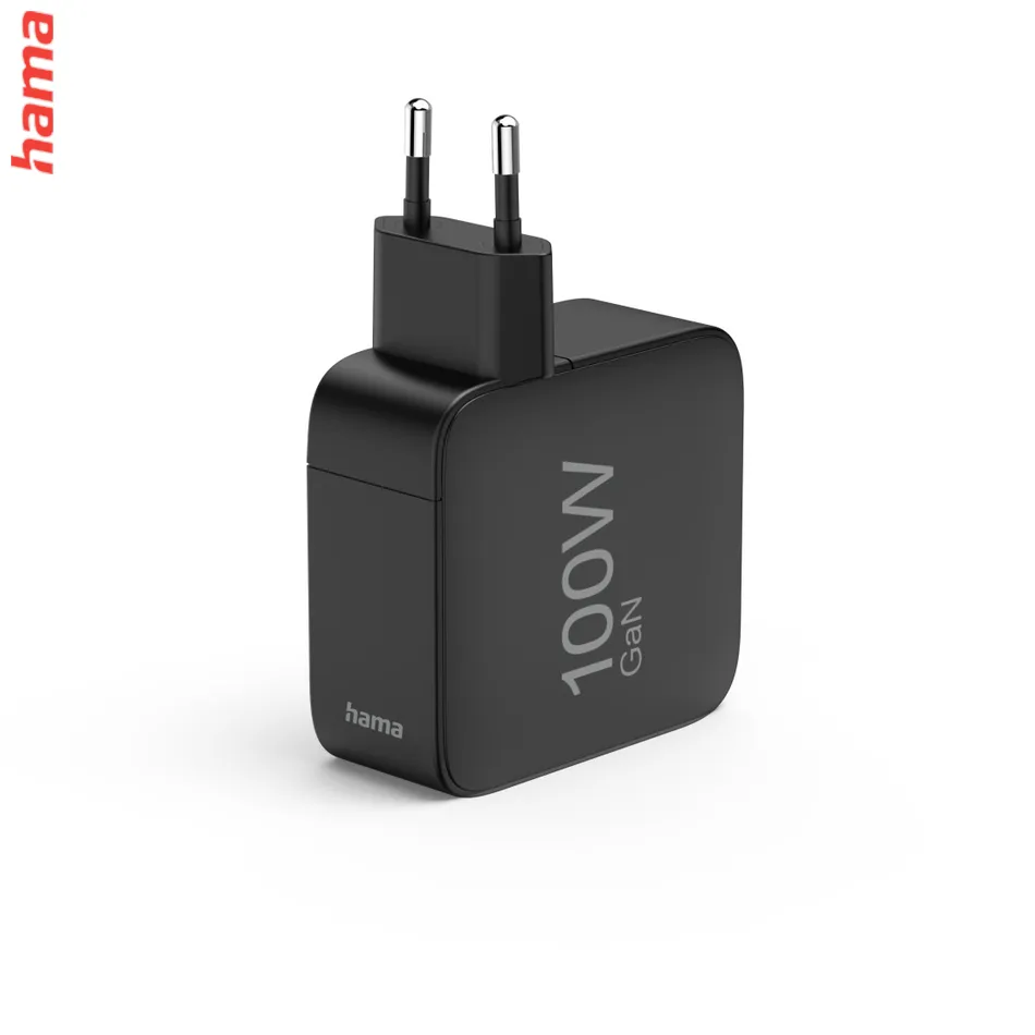 Hama rýchla USB nabíjačka GaN 2x USB-C, USB-A, PD 100 W, čierna