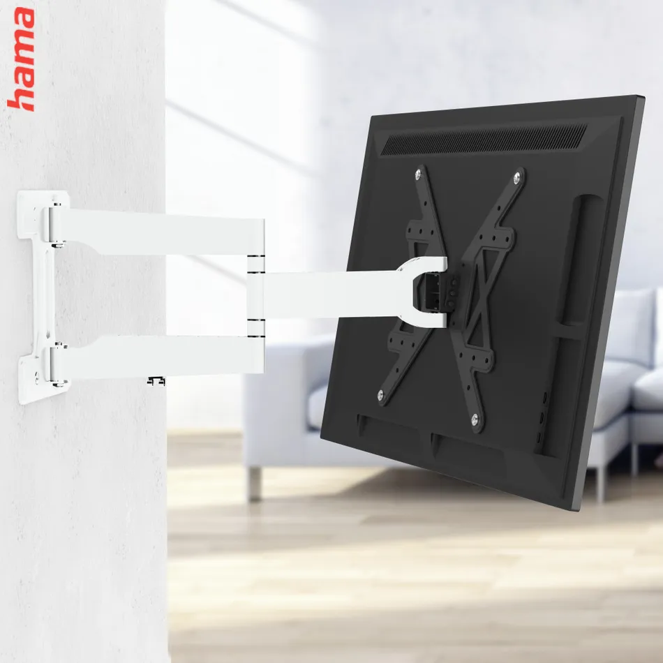 Hama nástěnný držiak TV Ultraslim, 400x400, pohyblivý, predĺžený, čierno-biely