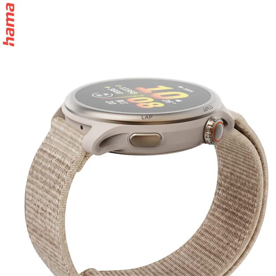 Smart hodinky 9050, bežecké, GPS, offline mapy, 45 mm, 5 ATM, béžové