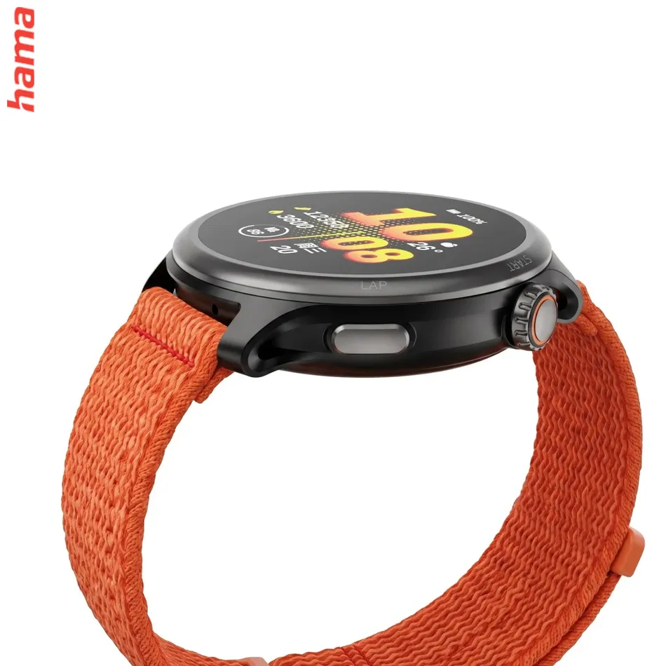 Smart hodinky 9050, bežecké, GPS, offline mapy, 45 mm, 5 ATM, oranžové