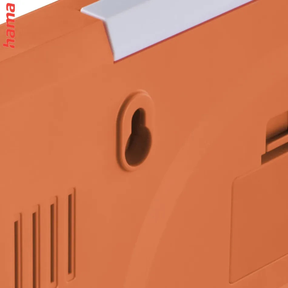Hama La Palma digitálne nástenné hodiny, rádiový signál, dátum, biele/oranžové