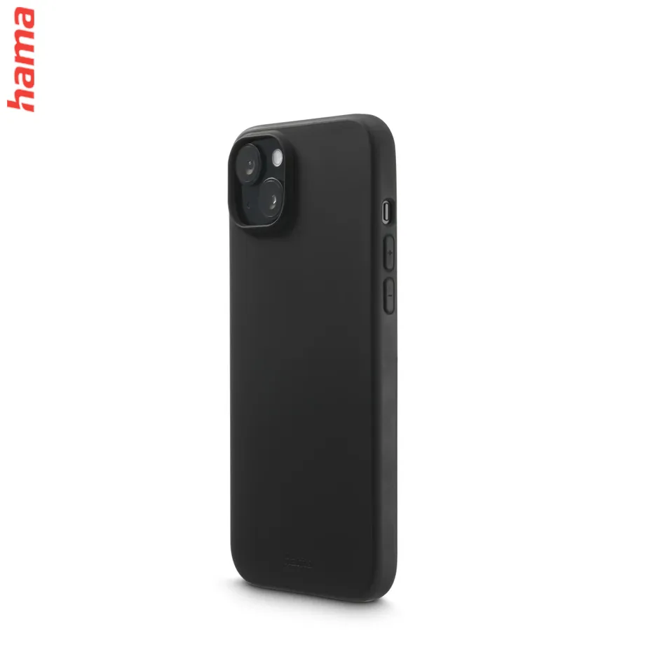 Hama čierny obal na iPhone 15, Fantastic Feel, hebký povrch