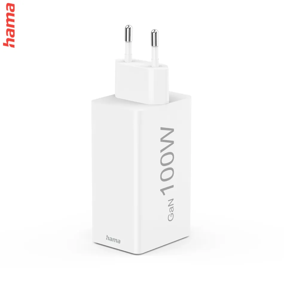 Hama rýchlonabíjačka USB C 100 W GaN, 2x USB-C, 1x USB-A, biela