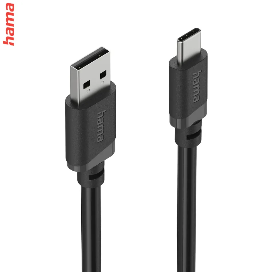 Hama USB kábel C, USB-A na USB-C, 1 m, čierny