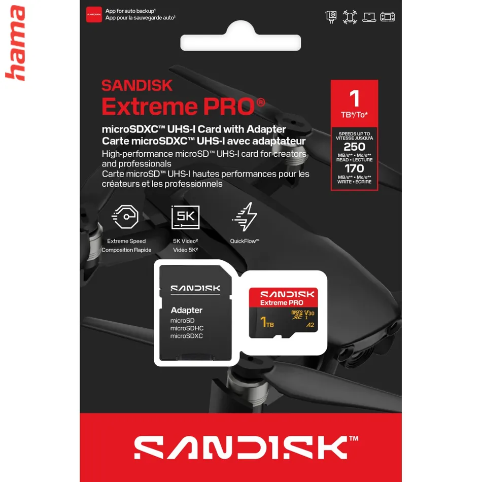 SanDisk micro SD karta Extreme PRO 1 TB, UHS-I V30 A2, 250/170 MB/s