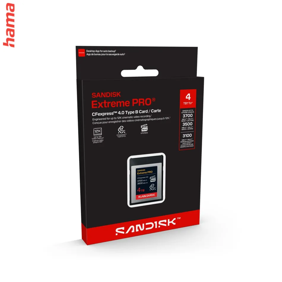 SanDisk Extreme PRO CFexpress Type B 4.0 4 TB, 3700/3500 MB/s