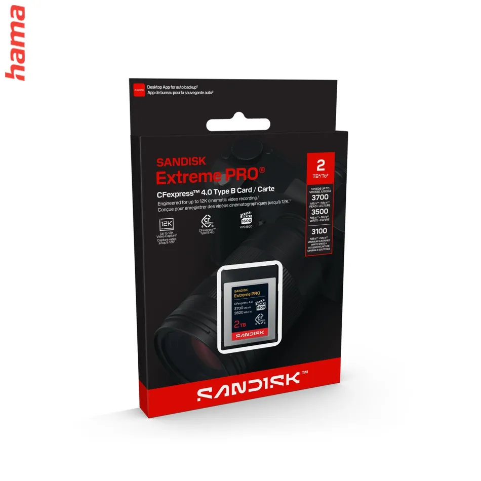 SanDisk Extreme PRO CFexpress Type B 4.0 2 TB, 3700/3500 MB/s