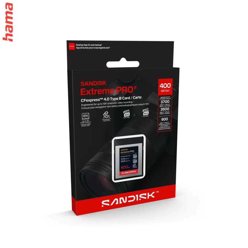 SanDisk Extreme PRO CFexpress Type B 4.0 400 GB, 3700/3500 MB/s