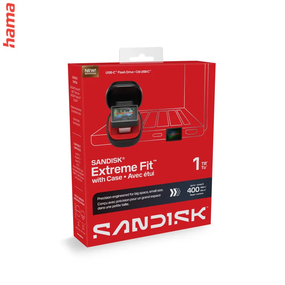 SanDisk Extreme Fit USB-C kľúč 1 TB, 400 MB/s, s puzdrom