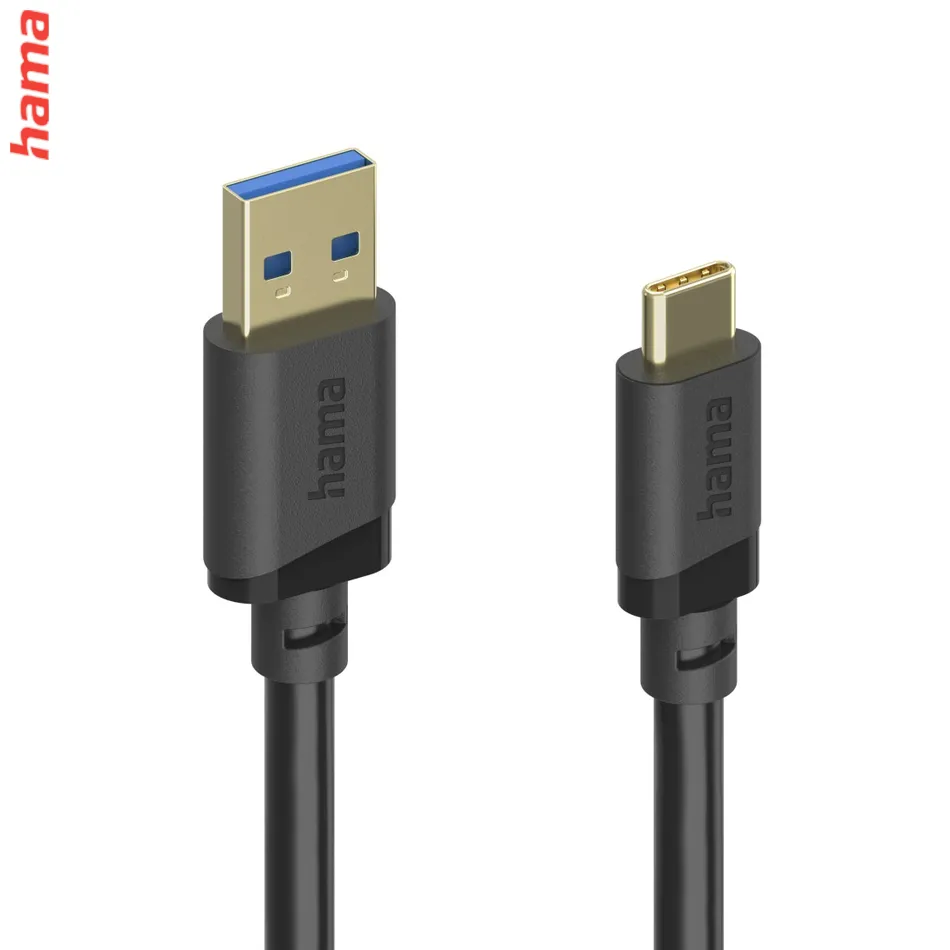 Hama USB A-C kábel 3 m, USB 3.2 Gen1 5 Gb/s, čierny