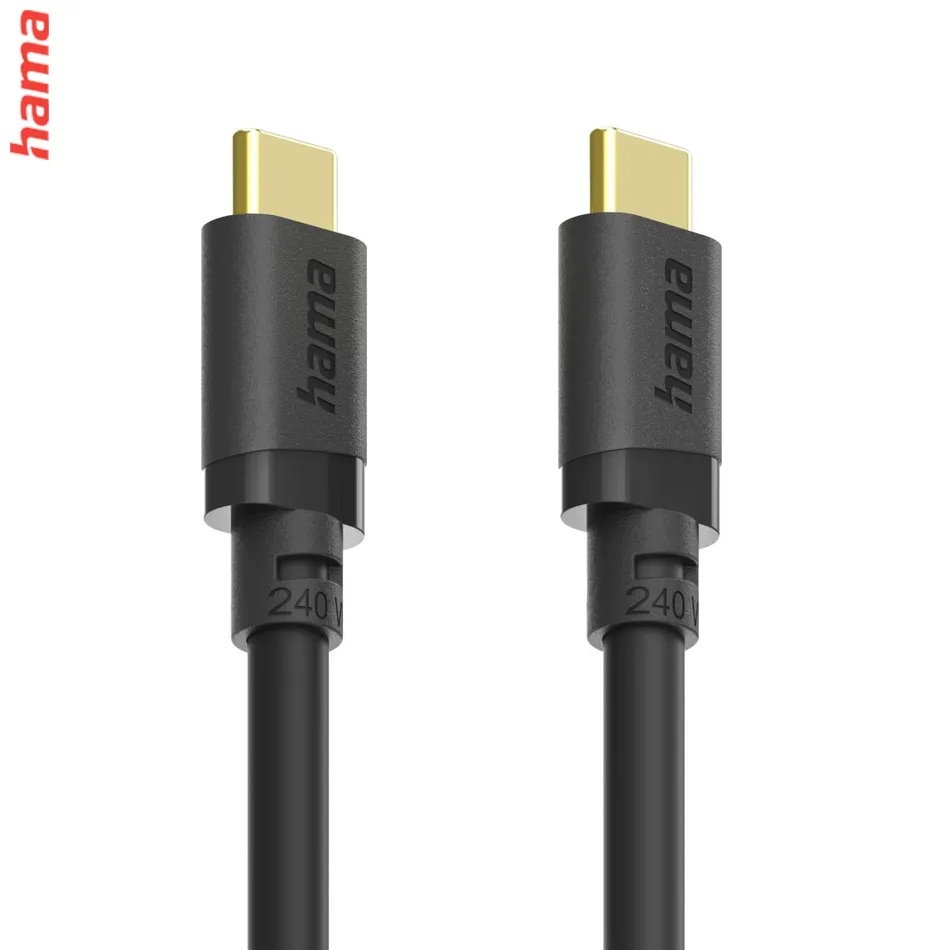 Hama USB C-C kábel 1,5 m, USB 3.2 Gen1 5 Gb/s, 240 W, čierny
