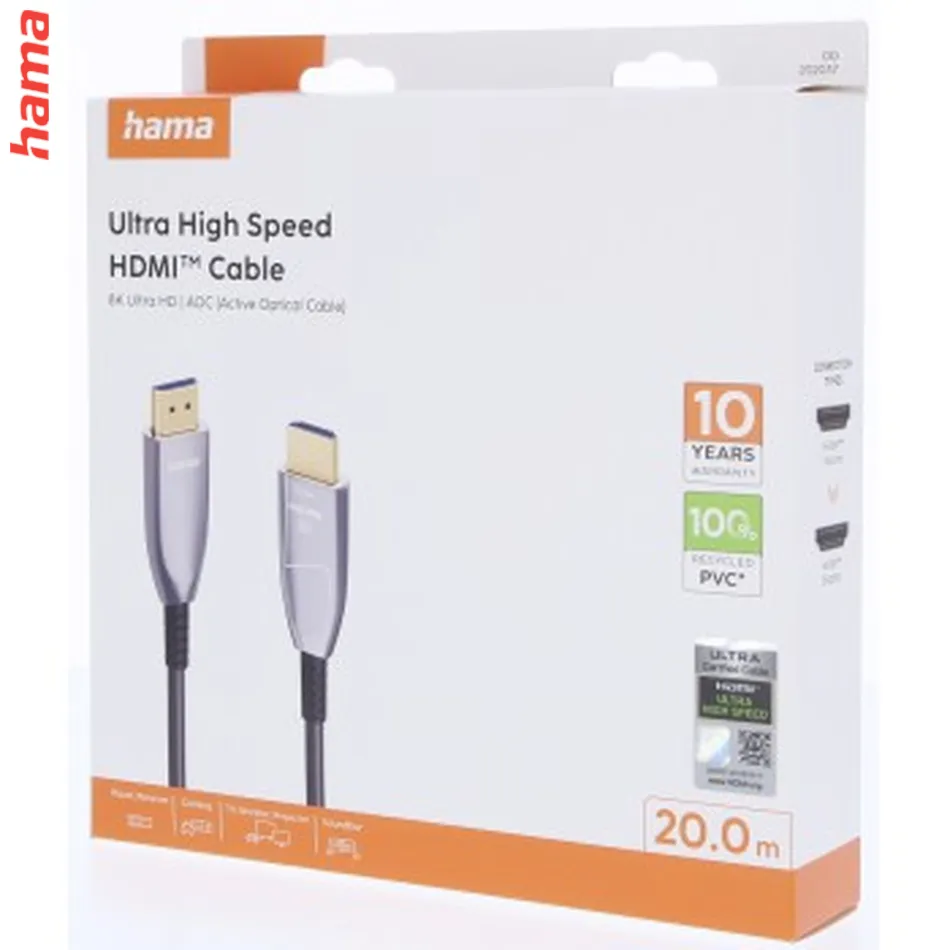 Hama optický aktívny HDMI kábel 8K Ultra High Speed, 20 m