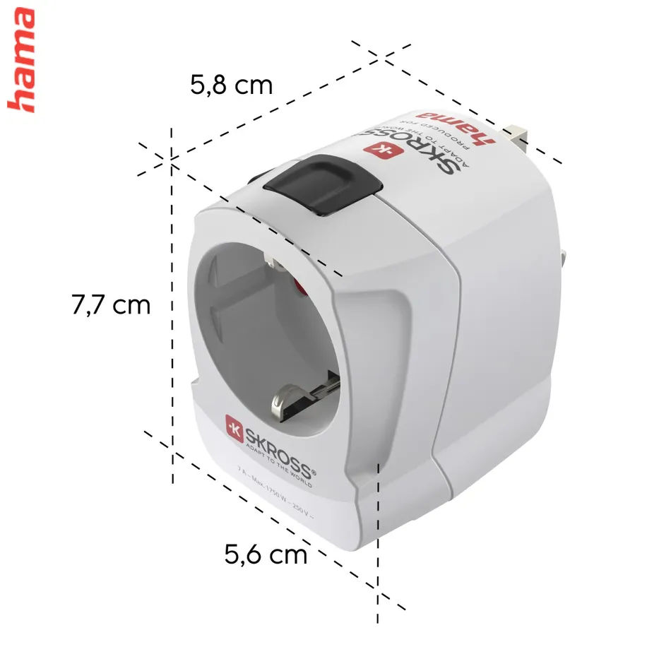 Adaptér do zásuvky Hama cestovný adaptér Pro Light AC 30PD, 3-pól, globálny, USB-A/USB-C 30W