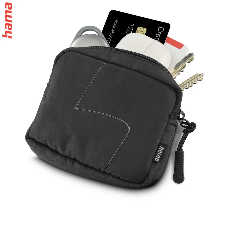 Hama Headphones Bag for In-Ear and Accessories, Snap Hook, Organiser, black