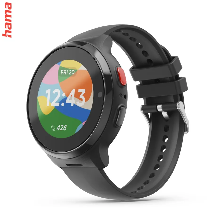 Detské smart hodinky, SIM, GPS, SOS tlačidlo, hlasové/video hovory, čierne
