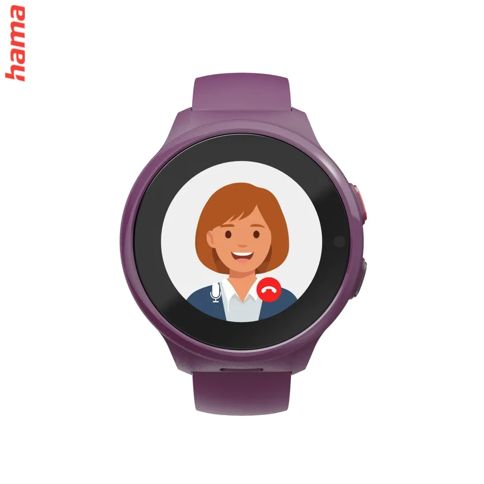 Detské smart hodinky, SIM, GPS, SOS tlačidlo, hlasové/video hovory, fialové