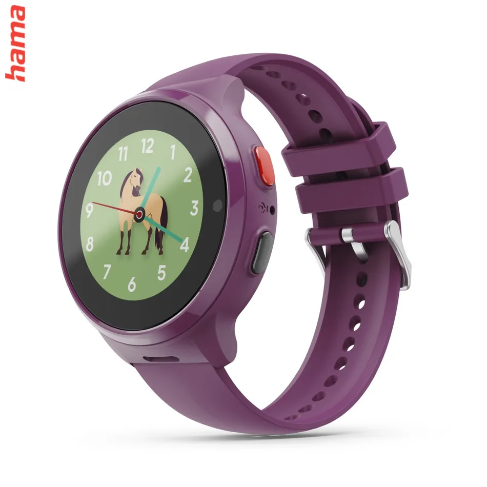 Detské smart hodinky, SIM, GPS, SOS tlačidlo, hlasové/video hovory, fialové