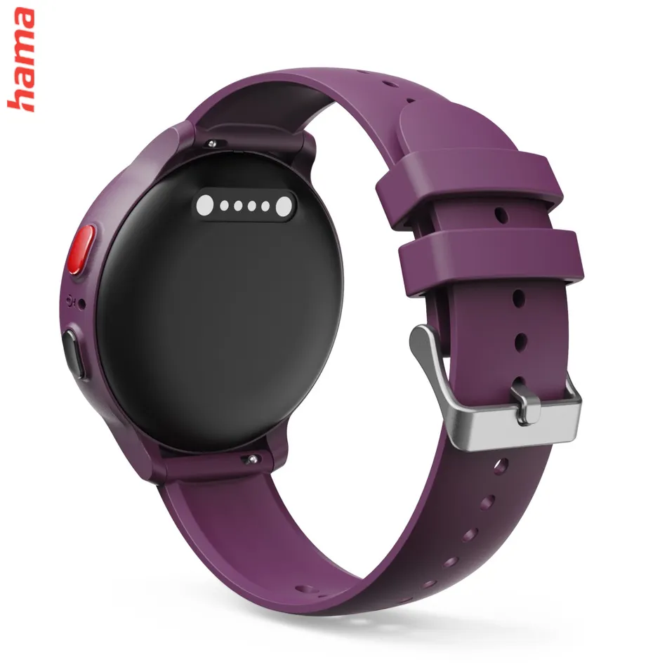 Detské smart hodinky, SIM, GPS, SOS tlačidlo, hlasové/video hovory, fialové