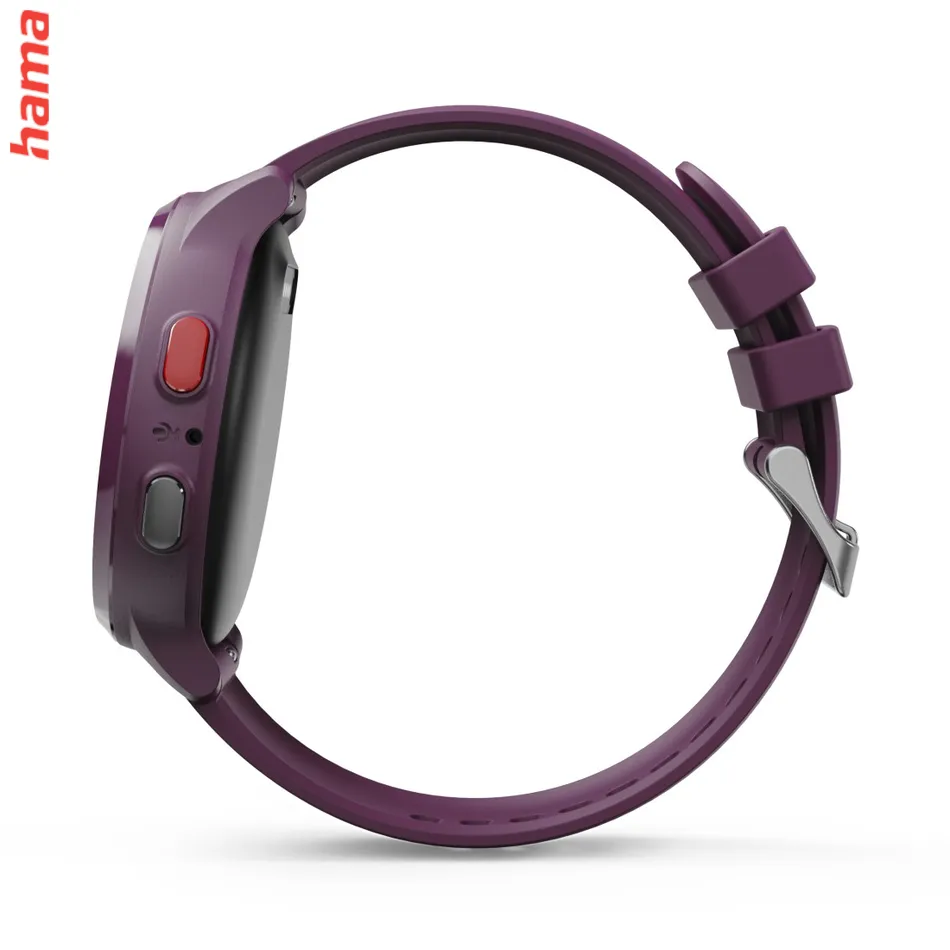 Detské smart hodinky, SIM, GPS, SOS tlačidlo, hlasové/video hovory, fialové