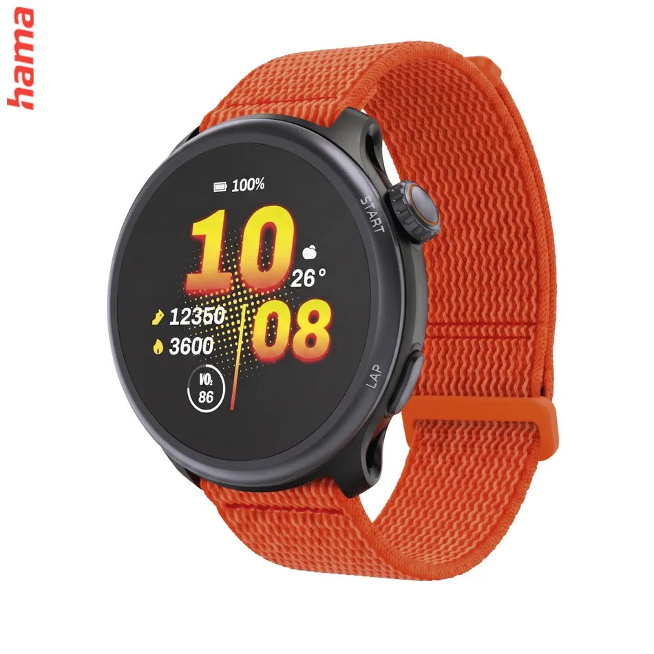Smart hodinky 9050, bežecké, GPS, offline mapy, 45 mm, 5 ATM, oranžové