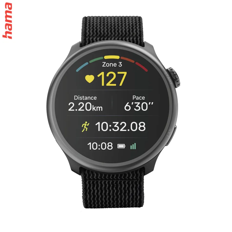 Smart hodinky 9050, bežecké, GPS, offline mapy, 45 mm, 5 ATM, čierne