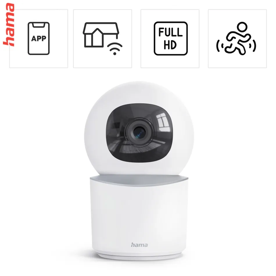 Hama Smart domáca WiFi kamera, otočná, nočné videnie, Full HD