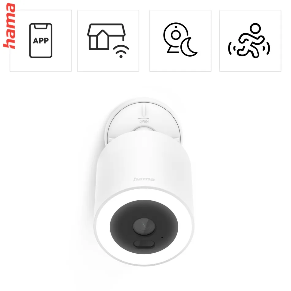Hama Smart vonkajšia WiFi kamera, LED svetlo, nočné videnie, 2,5K