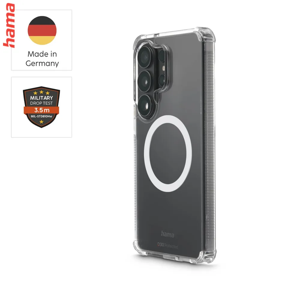 Hama magnetický kryt na Samsung Galaxy S26 Ultra, Extreme Protect, priehľadný