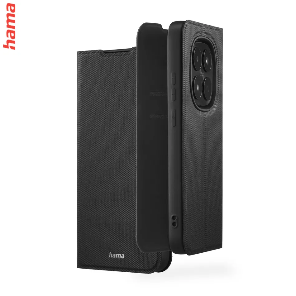 Hama Xiaomi Redmi Note 15 Pro obal, čierne knižkové puzdro, Daily Protect