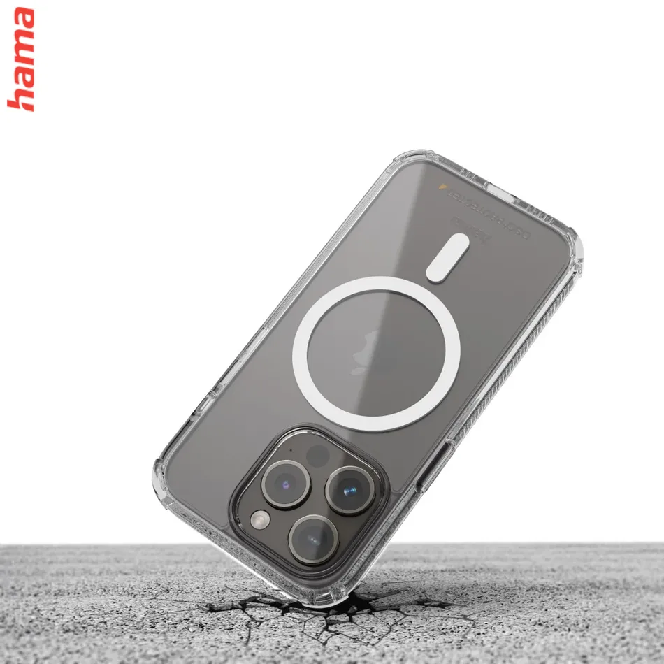 Hama priehľadný MagSafe kryt na iPhone 15, Extreme Protect, D3O