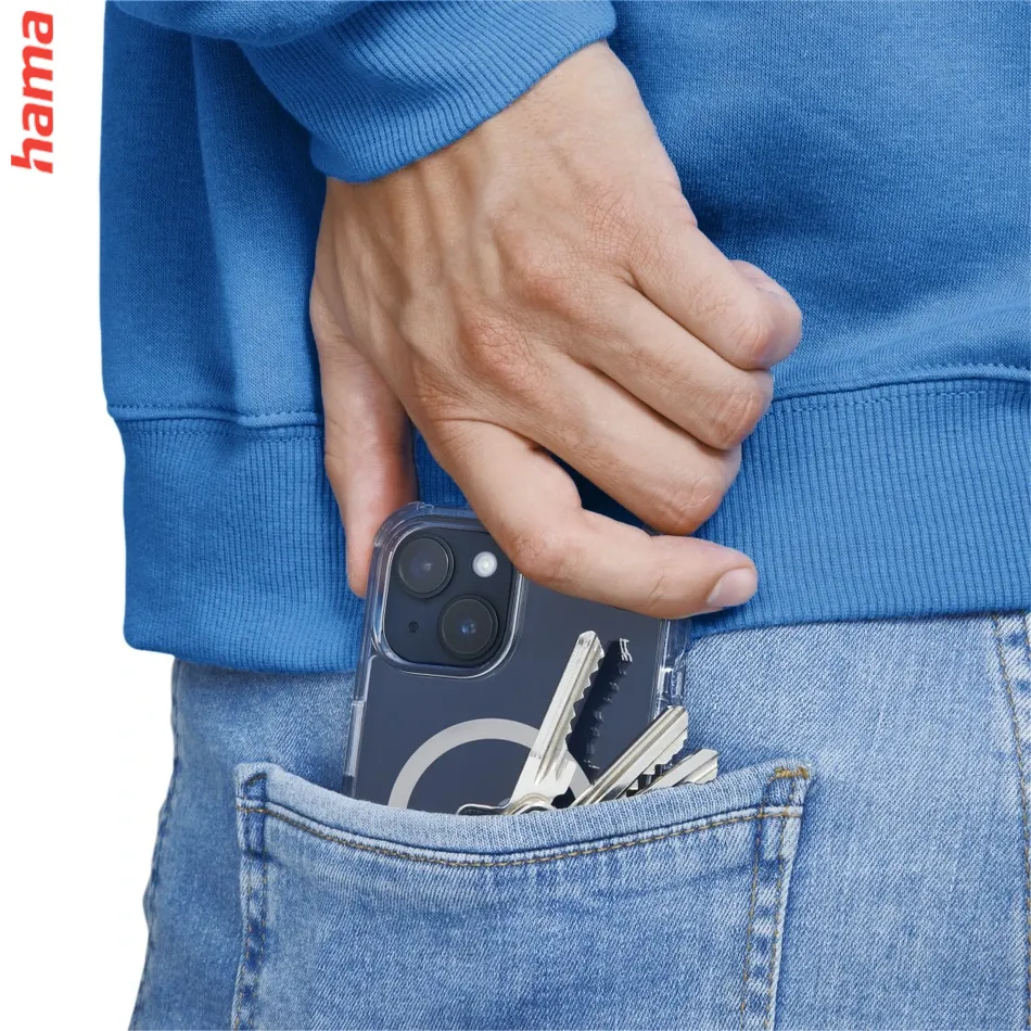 Hama priehľadný MagSafe kryt na iPhone 15, Extreme Protect, D3O