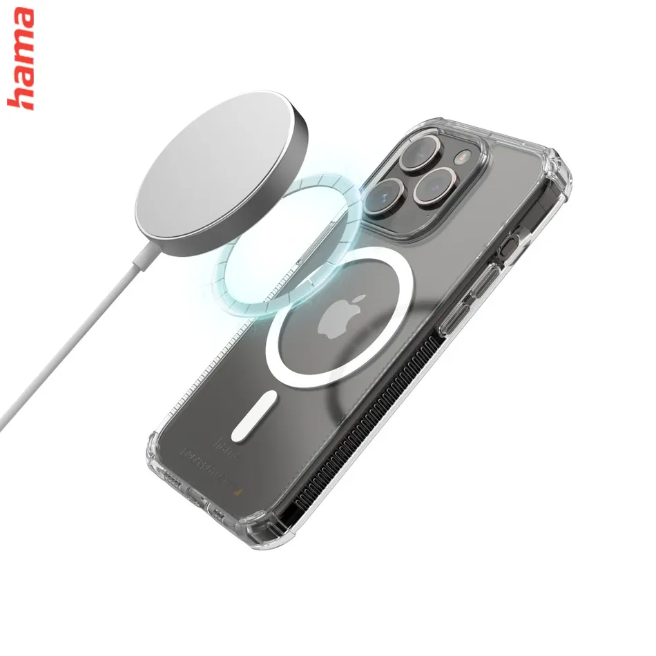 Hama priehľadný MagSafe kryt na iPhone 15, Extreme Protect, D3O