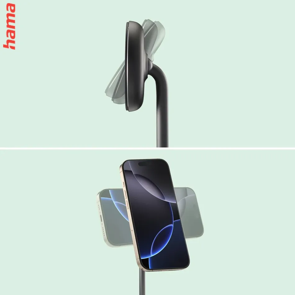 Hama nabíjacia stanica na mobil 2v1, bezdrôtová Qi2, 15 W, čierna