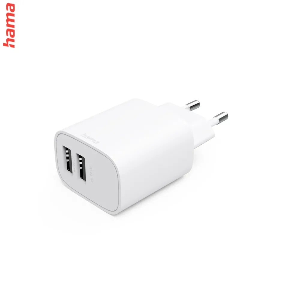 Hama USB nabíjačka, 2x USB-A, 12 W/2,4 A, 20 ks v displeji (cena za ks)