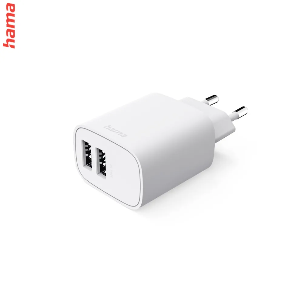 Hama USB nabíjačka, 2x USB-A, 12 W/2,4 A, 20 ks v displeji (cena za ks)