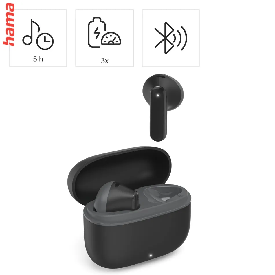 Hama bezdrôtové slúchadlá Freedom Light II, Bluetooth, TWS, mikrofón, čierne