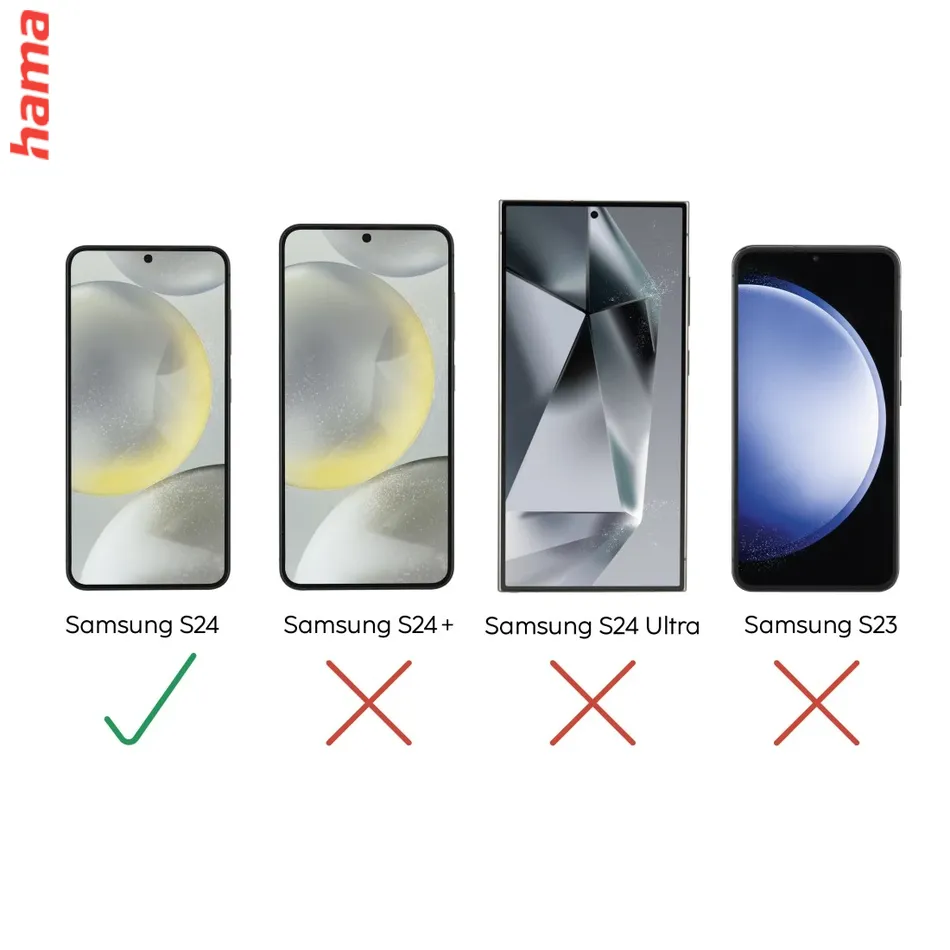 Hama tvrdené sklo na mobil Samsung Galaxy S24, Clear Protect, 9H