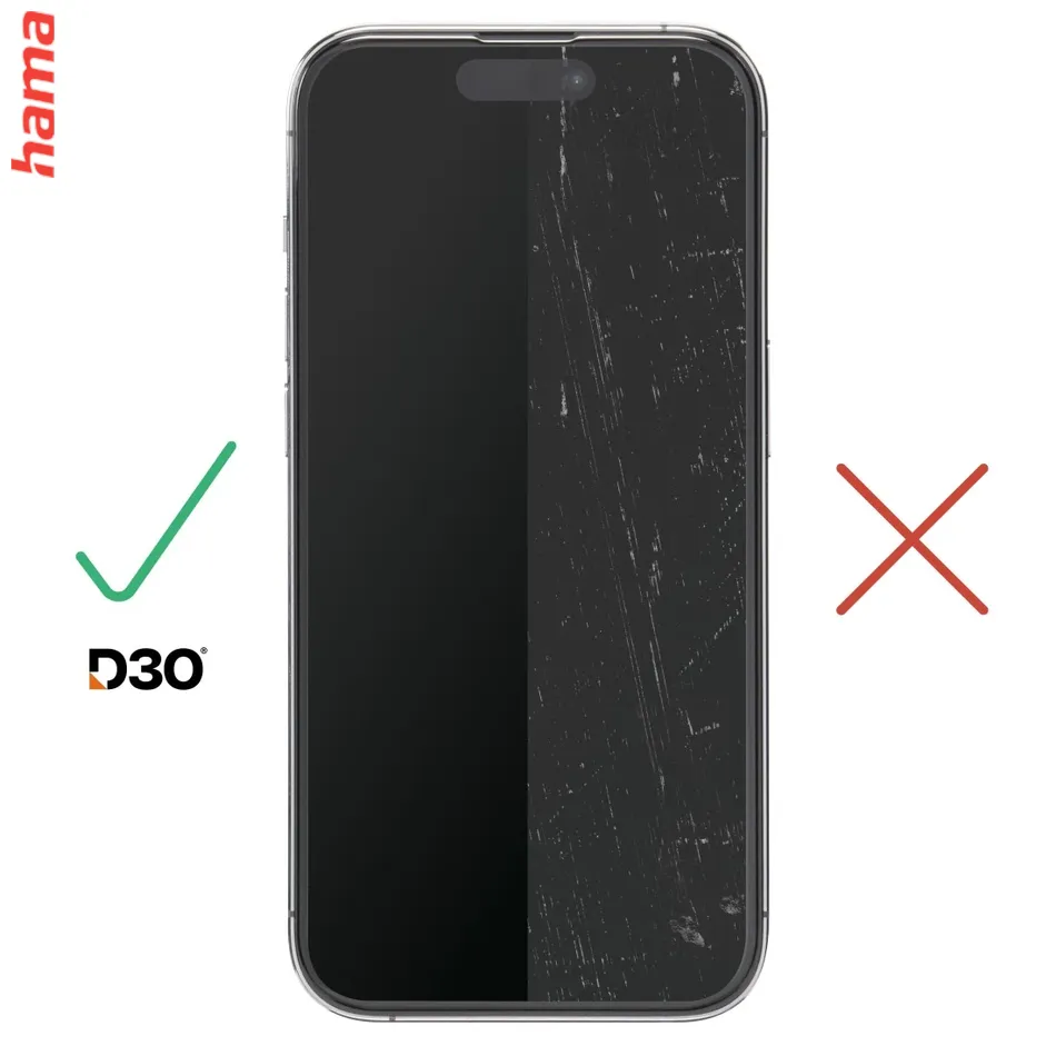 Hama ochranné sklo na iPhone 16 Pro, Extreme Protect, D3O, 10H, čierny rám